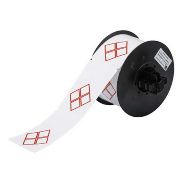 B30 Series Vinyl Printer Label, Red on White, B7569, 4.13 in x 6.1 in, 200 Labels per Roll